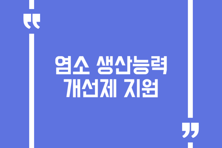 염소 생산능력 개선제 지원