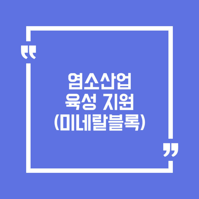 염소산업 육성 지원(미네랄블록)