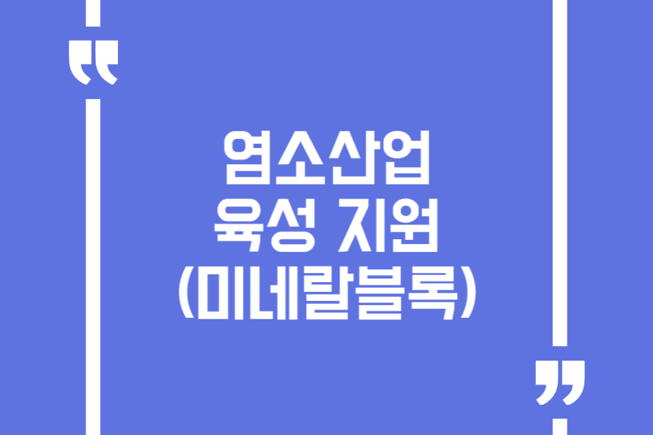 염소산업 육성 지원(미네랄블록)