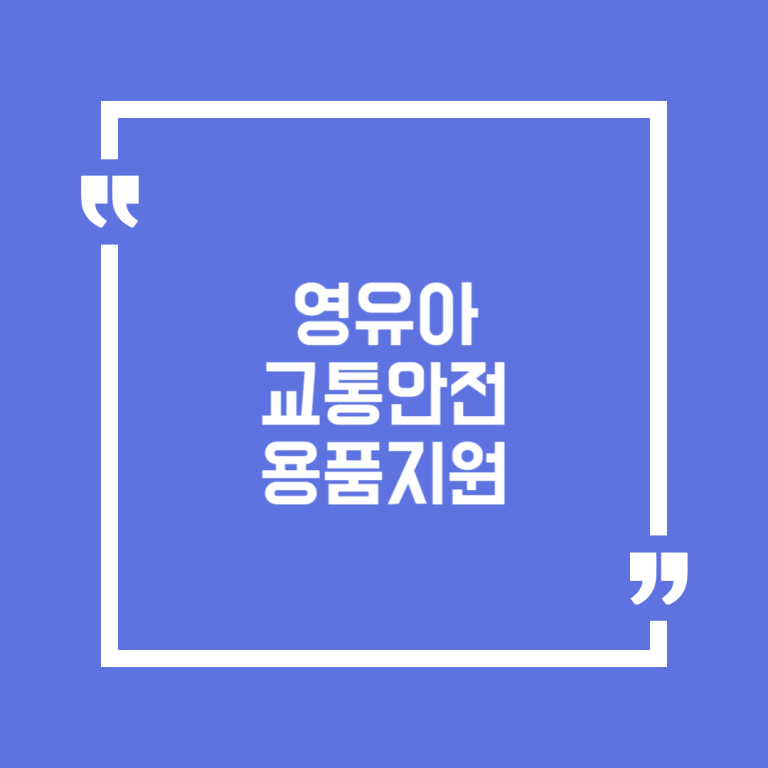 영유아교통안전용품지원