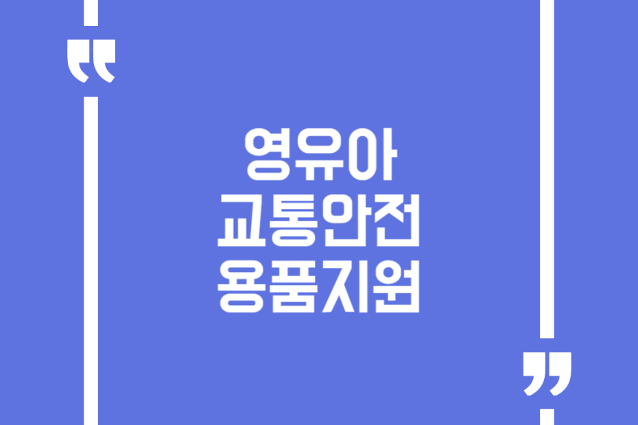 영유아교통안전용품지원