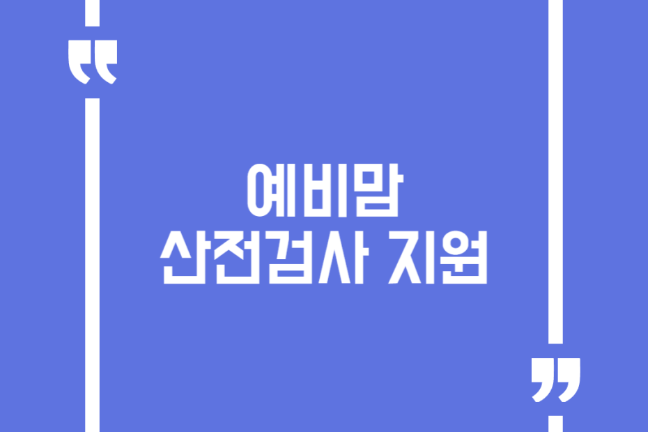 예비맘 산전검사 지원