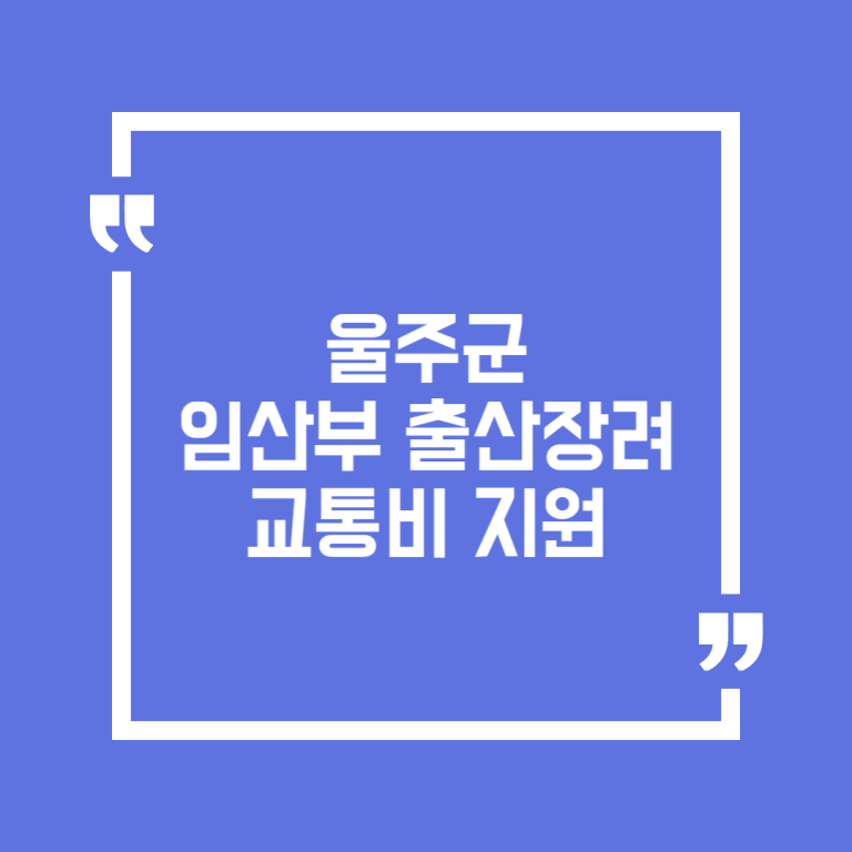 울주군 임산부 출산장려 교통비 지원