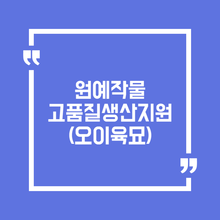 원예작물 고품질생산지원(오이육묘)