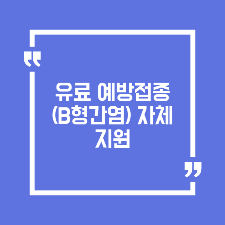 유료 예방접종(B형간염) 자체지원