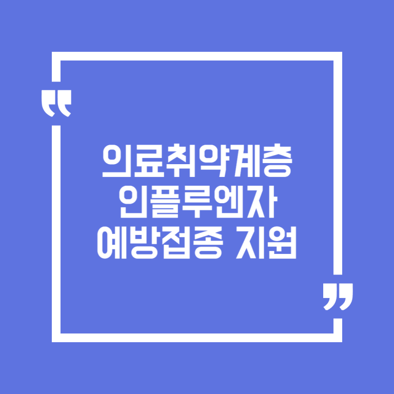의료취약계층 인플루엔자 예방접종 지원