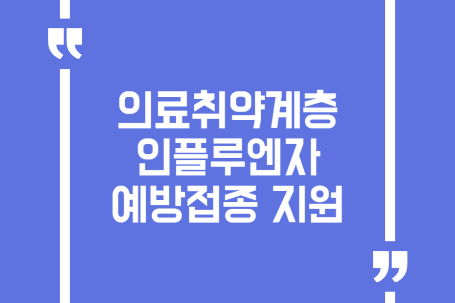 의료취약계층 인플루엔자 예방접종 지원