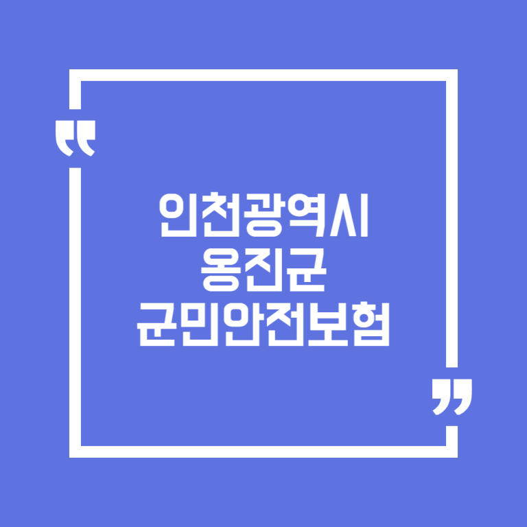 인천광역시 옹진군 군민안전보험