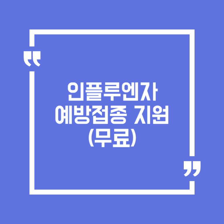 인플루엔자 예방접종 지원(무료)