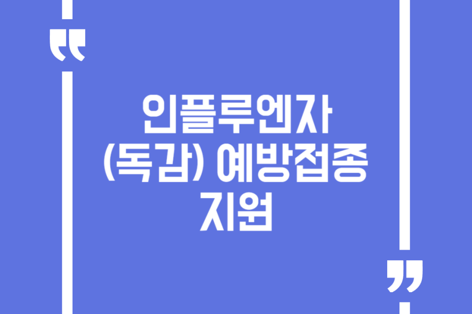 인플루엔자(독감) 예방접종 지원