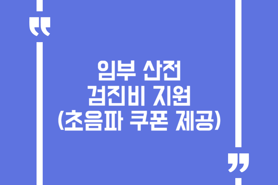 임부 산전검진비 지원(초음파 쿠폰 제공)
