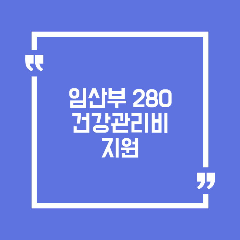 임산부 280 건강관리비 지원