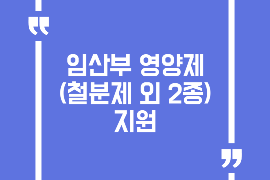 임산부 영양제(철분제 외 2종) 지원