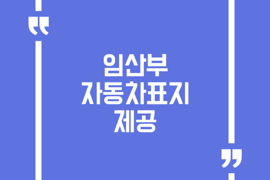 임산부 자동차표지 제공