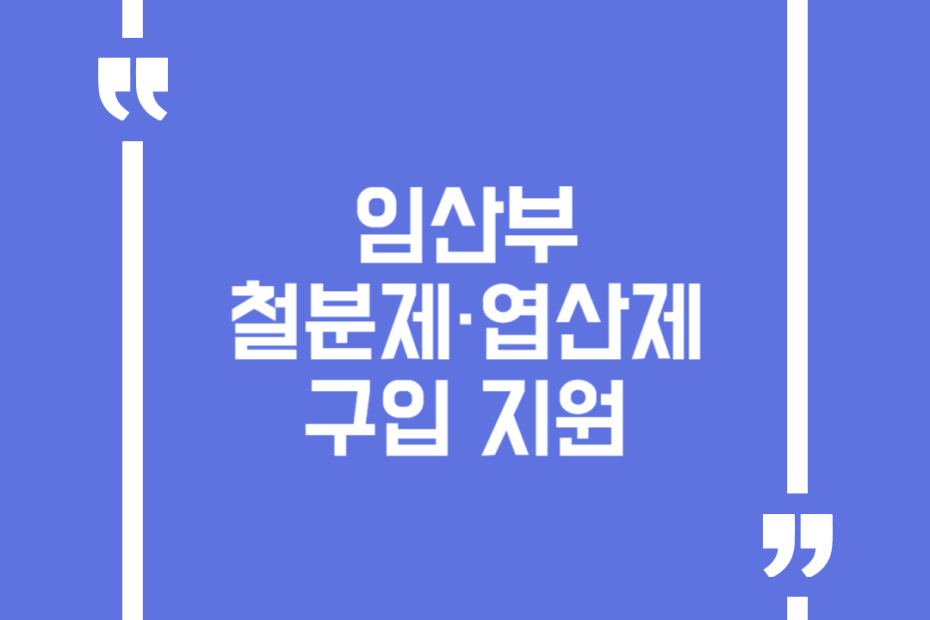 임산부 철분제·엽산제 구입 지원