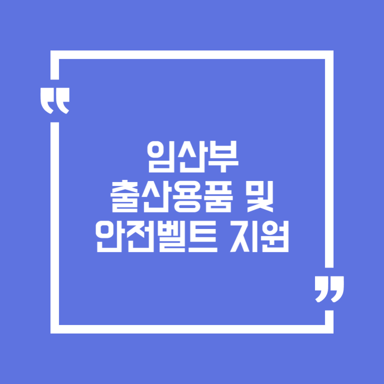 임산부 출산용품 및 안전벨트 지원