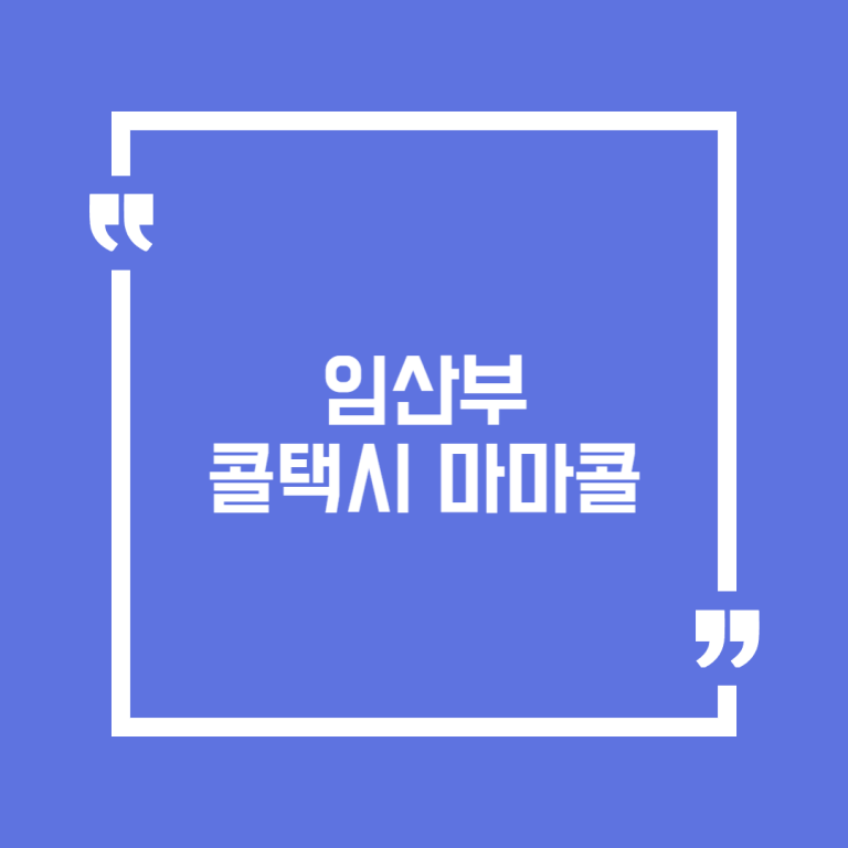 임산부 콜택시 마마콜
