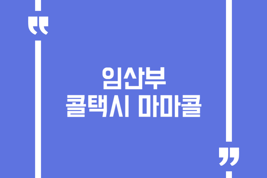 임산부 콜택시 마마콜