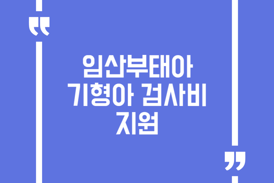 임산부태아 기형아 검사비 지원