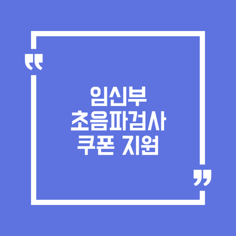 임신부 초음파검사 쿠폰 지원