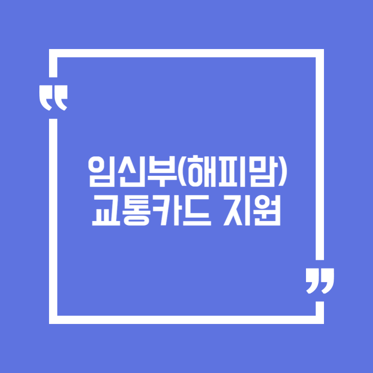 임신부(해피맘) 교통카드 지원