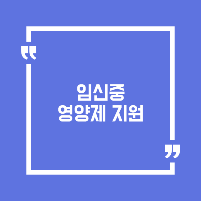 임신중 영양제 지원