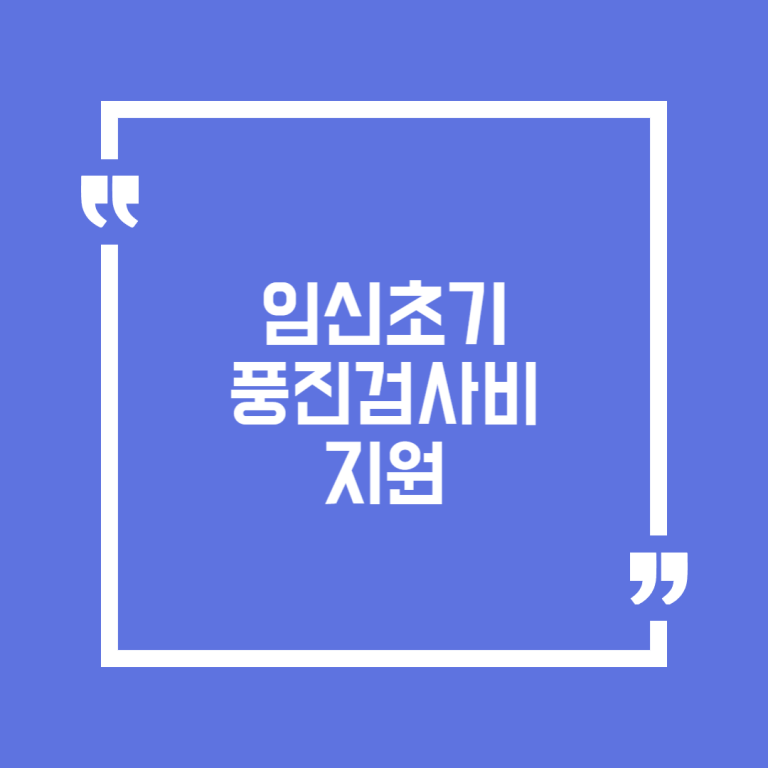 임신초기 풍진검사비 지원