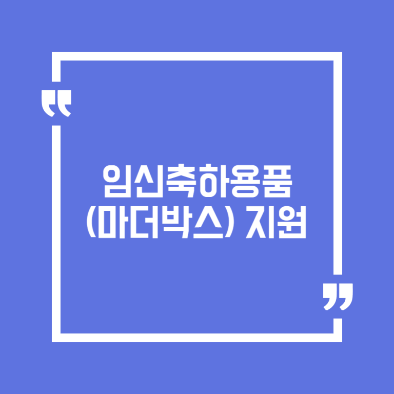 임신축하용품(마더박스) 지원