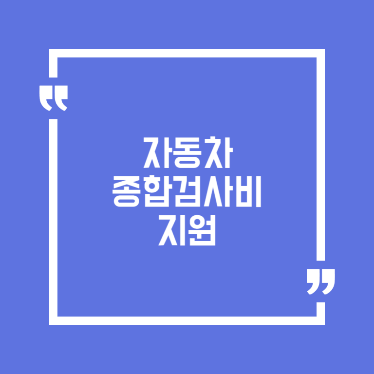 자동차종합검사비 지원