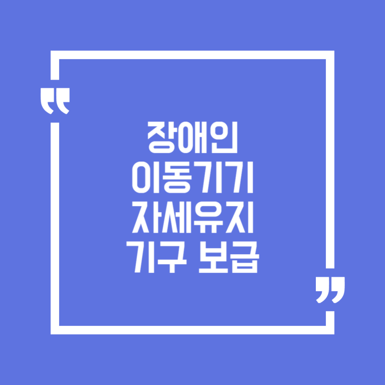장애인 이동기기‧자세유지 기구 보급