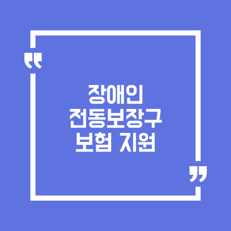 장애인 전동보장구 보험 지원