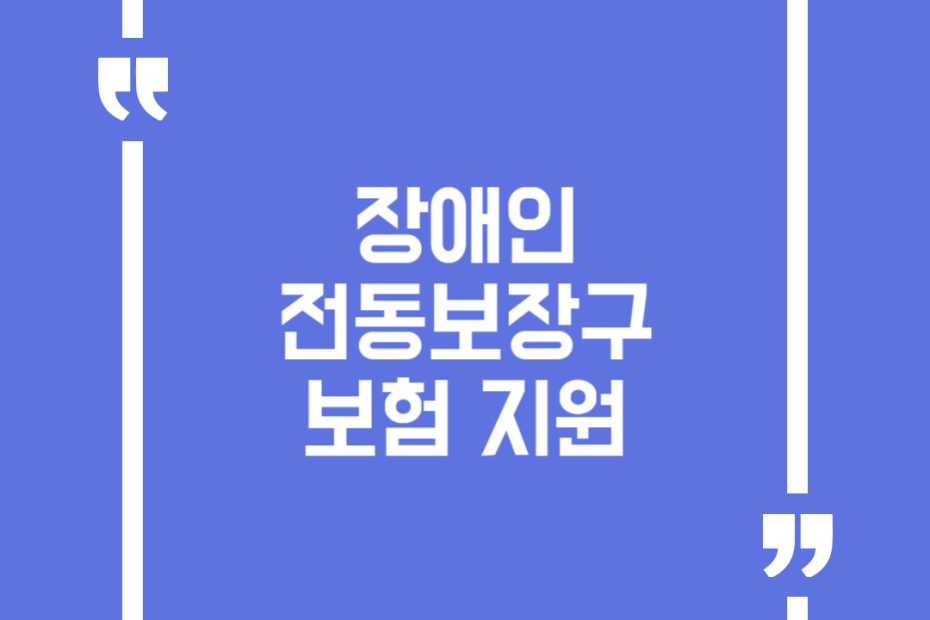 장애인 전동보장구 보험 지원