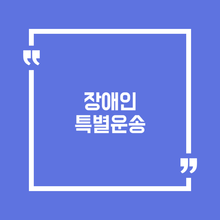 장애인 특별운송