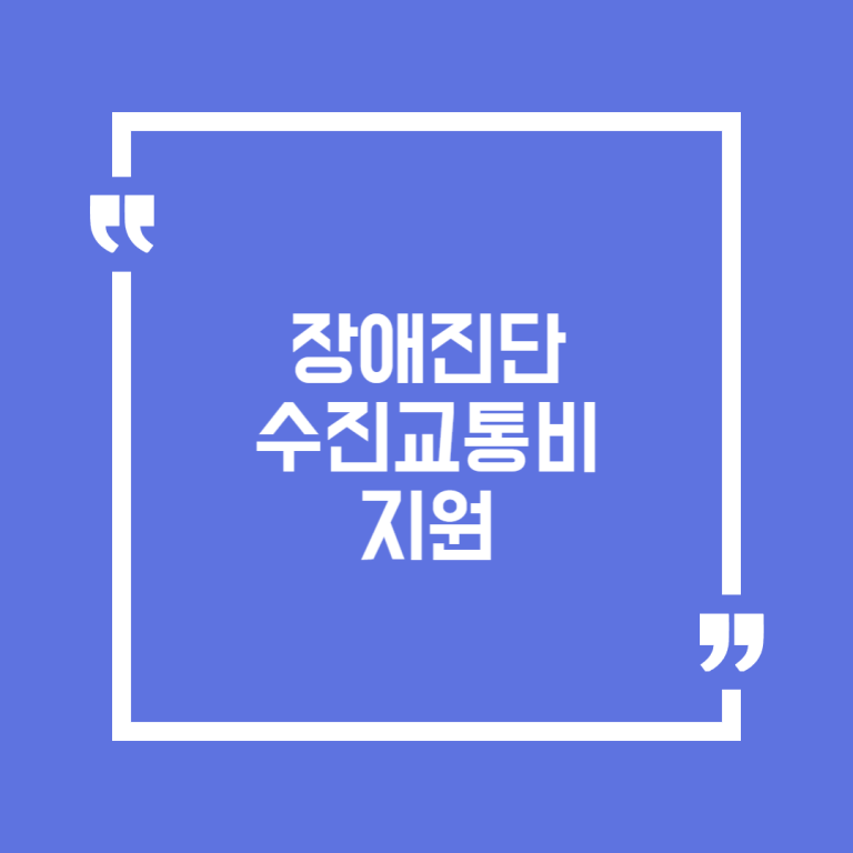 장애진단 수진교통비 지원