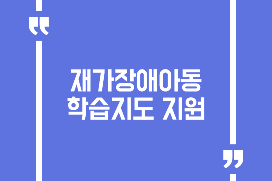 재가장애아동 학습지도 지원