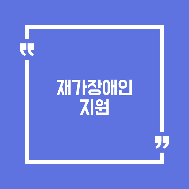 재가장애인 지원
