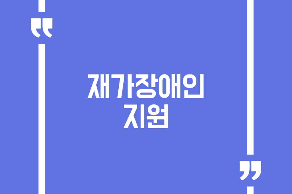 재가장애인 지원