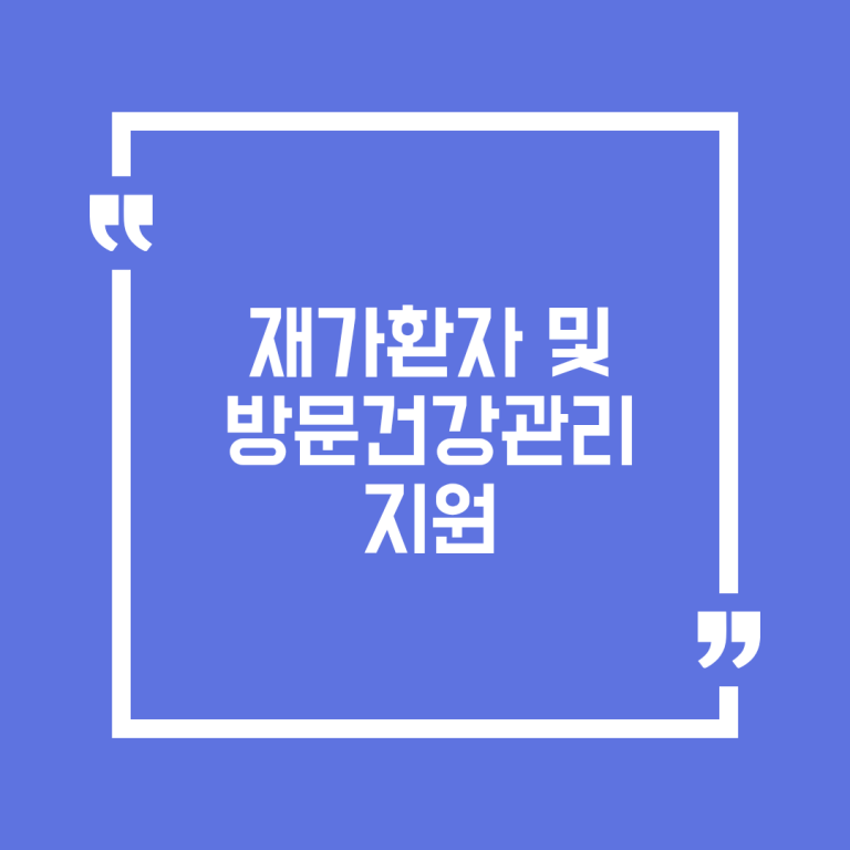재가환자 및 방문건강관리 지원