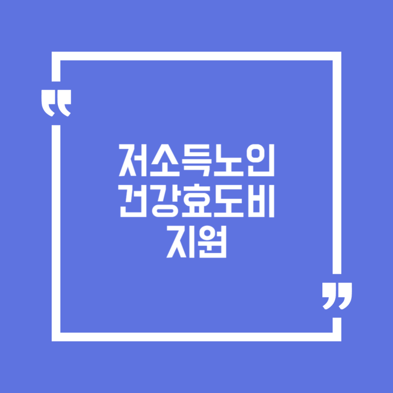 저소득노인 건강효도비 지원
