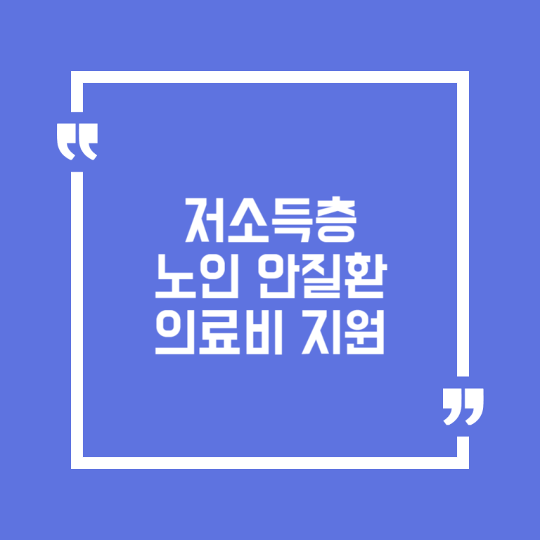 저소득층 노인 안질환 의료비 지원