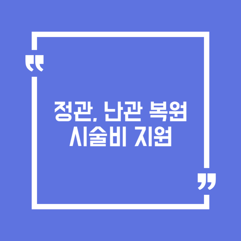 정관, 난관 복원 시술비 지원