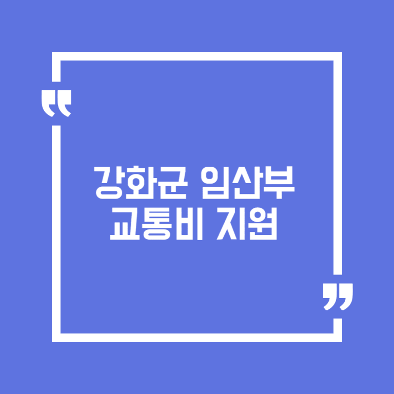 강화군 임산부 교통비 지원