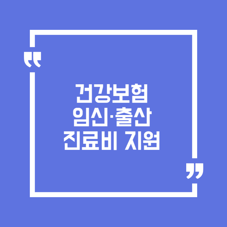 건강보험 임신·출산 진료비 지원