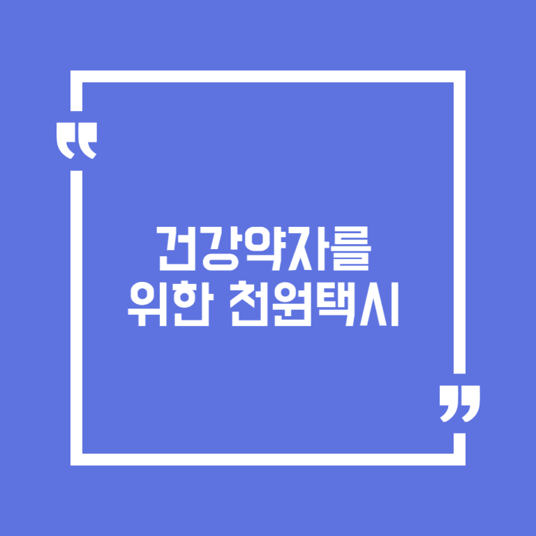 건강약자를 위한 천원택시