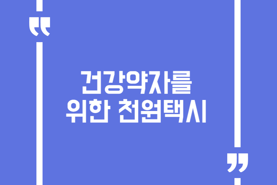 건강약자를 위한 천원택시