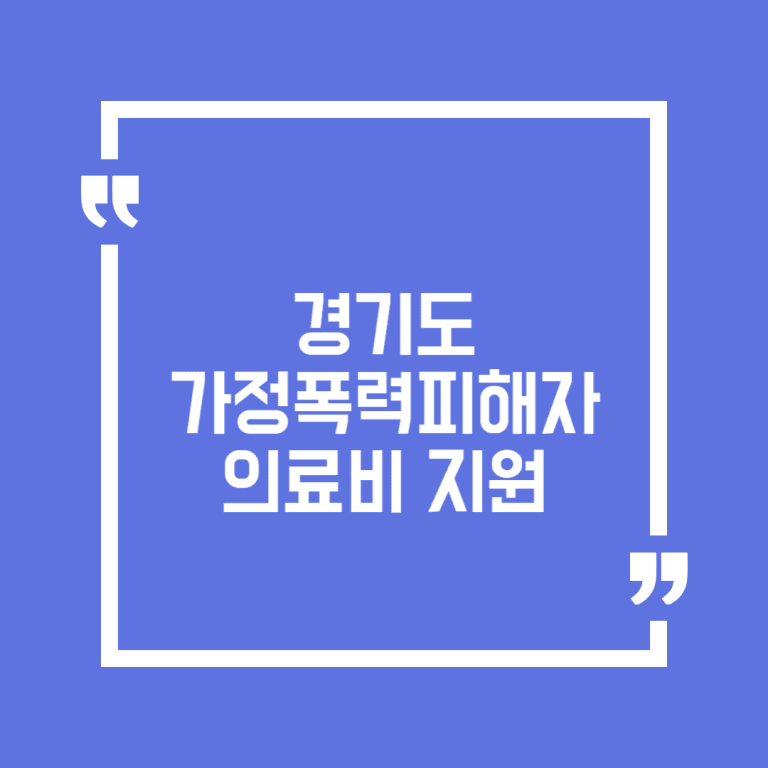 경기도 가정폭력피해자 의료비 지원
