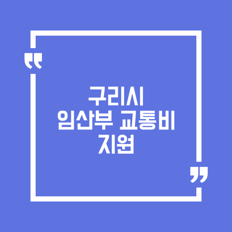 구리시 임산부 교통비 지원