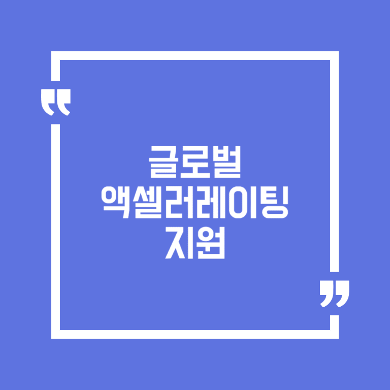 글로벌 액셀러레이팅 지원