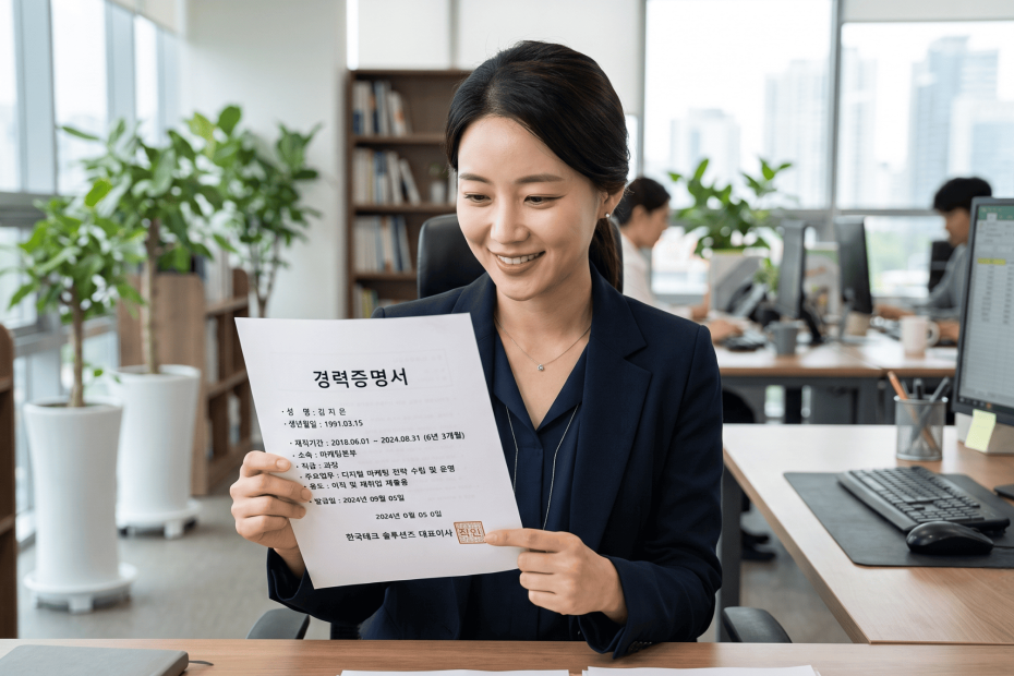 경력증명서 발급