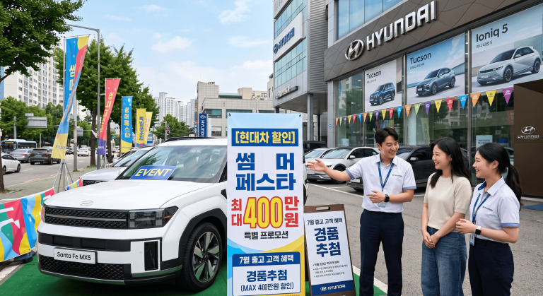 현대차 7월 최대 400만원 할인